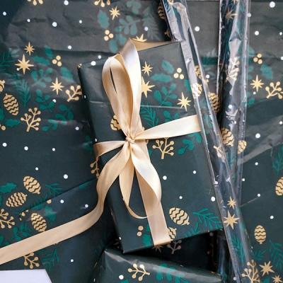 China Green Color 80g Waterproof Clothing Custom Printed Tissue Paper Packaging Custom Logo Wrapping Paper for sale