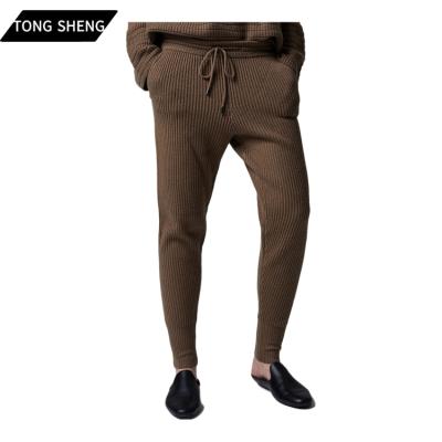 China Tong Sheng Autumn Winter Knitted Womens 100% Cashmere Sweatpants Anti-Wrinkle Tapered Loin Wool Cashmere Pants With Pocket for sale