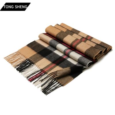 China Winter fashion men women tassel Mongolia plaid wool cashmere unisex thickened scarf for sale