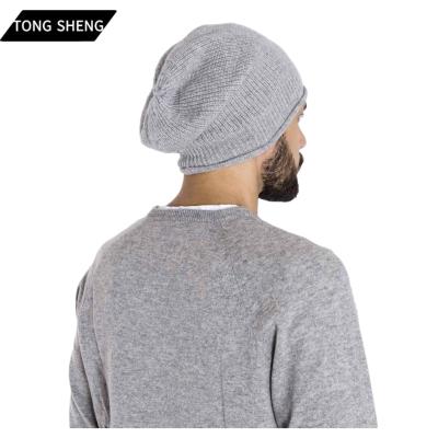 China 100% Cashmere Loose Slouchy Knitted Unisex Merino Wool Beanie Cap Winter COMMON Australian Cashmere Beanie Hats for sale