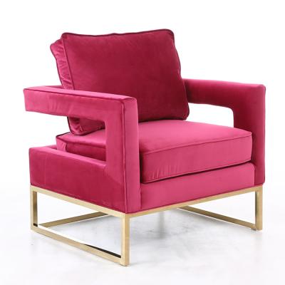 China Adjustable Modern Comfortable Fabric Movable Luxury Italy (Other) Armchair With Stainless Steel Legs for sale