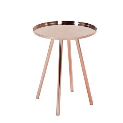 China (Other) Fashion Bedroom Adjustable Modern Metal Plated Rose Gold Bed Side Table for sale