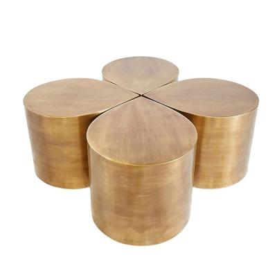 China (Other) four leaf clover combination adjustable creative modern brushed brass coffee table for sale