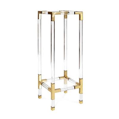 China Chinese style decoration gold metal flower modern transparent acrylic display stand for wedding for sale