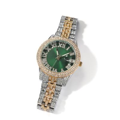 China Newcomer Day/Date LWW90098 LEWELL Iced Out Wrist Quartz Watch Two Tone Watches Rhinestones For Women Man Striker for sale