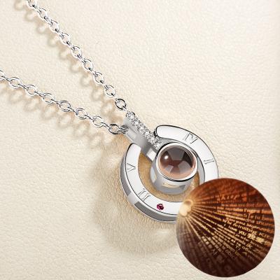 China Personalizados TRENDY Jewelry Custom Picture I Love You In 100 Languages ​​Photo Show Fashion Pendant Necklace for sale