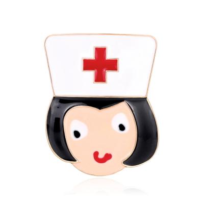 China LWB30057 ALLOY New Friend Kids Gift Red Enamel Heart Cross Ambulance Stethoscope Angel Nurse Lapel Pins Brooch For Women for sale