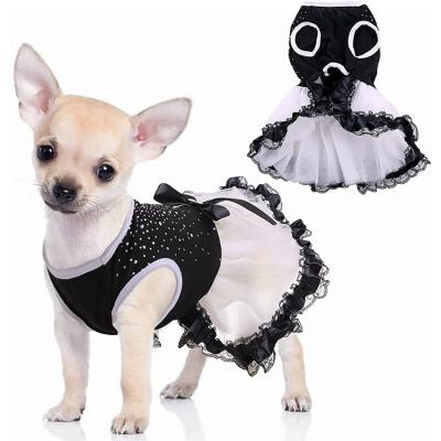 China Western Hot Selling Sequin Cat Apparel Pet Vest Tutu Light Ruched Skirts Dog Coats Wedding Dress Outfits for sale