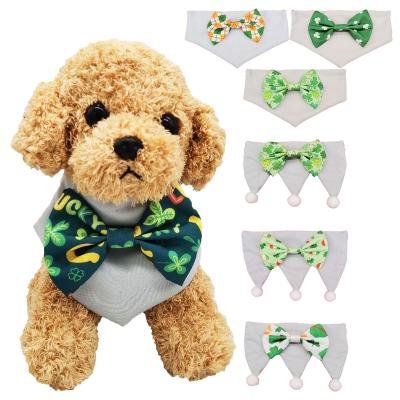 China Custom Stocked Logo Pet Spring Summer Adjustable Polyester Sublimation Printing Plaid Dog Bandana Collar for Dogs for sale