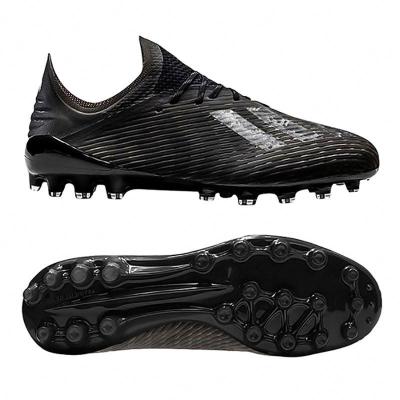 China X19 AG Durable Black Professional Athletic Long Spikes Soccer Shoes Outdoor Training Football Boots for sale