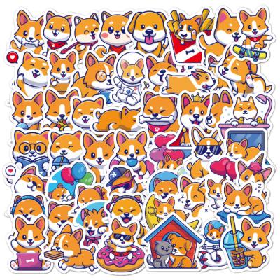 China 50PCS Puppy Cartoon Puppy Graffiti Cute Stickers Notebook Decorative Water Cup Stickers for sale