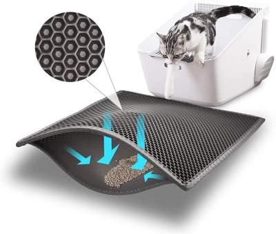 China Sustainable Dual Cell Design Waterproof Decentralized Cat Litter Mat for sale