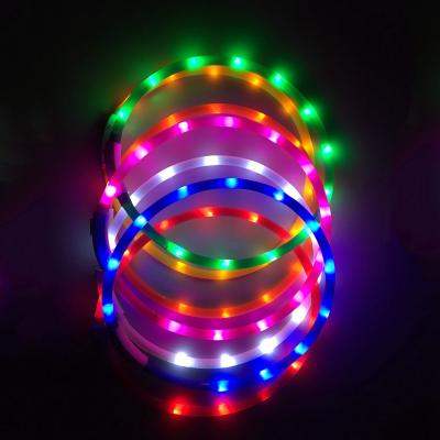 China Safety Lights Waterproof Rechargeable Neon Led Flashing Dog Collar Led Light For Small Medium Large Dogs for sale