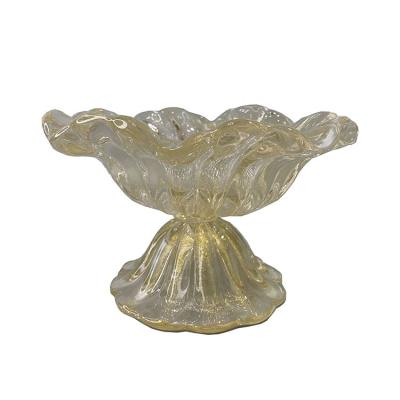 China Viable Wholesale Glass Block Craft Fruit Bowl Decorations Luxury Home Fruit Bowl Decor Fruit Bowl for sale