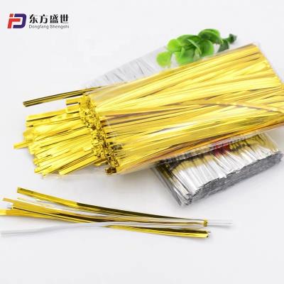 China Buying custom color and size 4mm paper twist ties / tie wire pe wrapping black metallic twist tie for sale