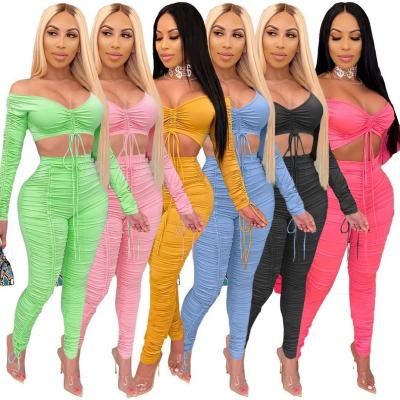 China Rompers 2021 Women's Sexy QUICK DRY Overalls 2 Pieces Set Stacked Pants Outfits Women Clothing for sale