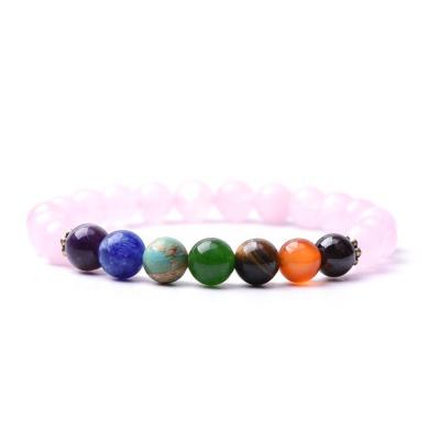 China Wholesale Colorful Universe Beaded Planet BOHEMIA Yoga Natural Stone Beads Stretch Bracelet Healing 7 Chakra Diffuser Bracelet for sale