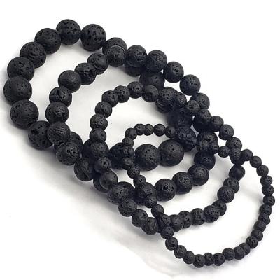 China CLASSIC 4MM 6MM 8MM Diffuser Distance Bracelet Fashion Natural Classic Jewelry Gift 10MM Male Accessories Lava Stone Bead Bracelet Men for sale