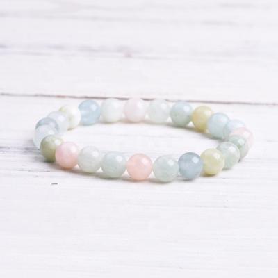 China Hot Selling Wholesale Custom 8mm BOHEMIA Beads Stretch Natural Stone Amazonite Rose Quartz Tiger Eye Tourmaline Bracelet For Women Men for sale