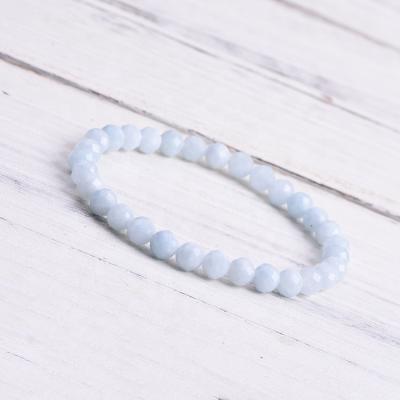 China Wholesale 8mm BOHEMIA Faceted Natural Green Blue Quartz Crystal Stretched Bracelet Jewelry Making Bead Bracelet For Women Men for sale