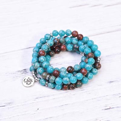 China CLASSIC luxury crystal healing Feng Shui Precious Stone Bracelet real Jasper Stones Beaded Natural Bracelet for women mala bracelet 108 for sale