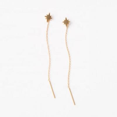 China Trendy Women Long Earrings Star Design Gold Plated Jewelry 2019 Fashion Fine Earrings for sale