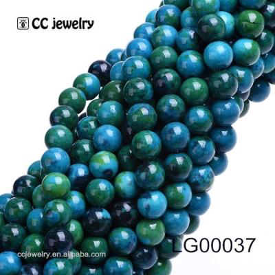 China High Quality Natural Smooth Stone Full Strand Gemstone Chrysocolla Phoenix Mala Beads 8mm for sale