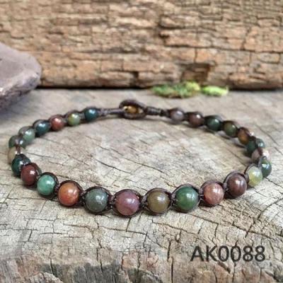 China BOHEMIA Bead Spiritual Bracelet Bangles Amber Stainless Steel Anklet for sale