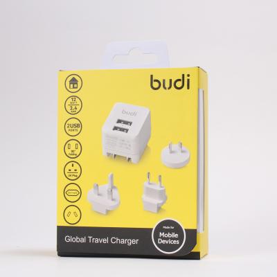 China Mobile Phone 2 Ports 5V 2.4A USB Wall Charger International 2 Port Fast Charging With Smart IC Technology With US AU UK EU Plug Adapte for sale