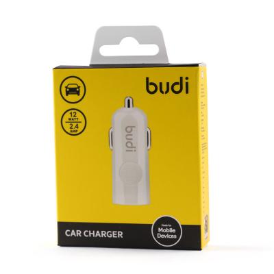 China Mobile Phone Budi Car Charger Wholesales Mini Size Single USB Car Charger Can Ship 2.4Amp 12W Super Power For Current Supply for sale