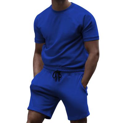 China QUICK DRY streetwear shirts for gym two piece pants track sportswear set equipments mens shorts 2021 mens short sets for sale