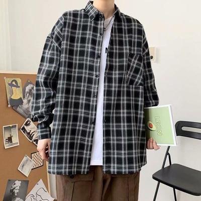 China Wholesale Custom Fashion Casual Basic Plaid 100% Cotton Long Sleeve Anti-pilling Plaid Shirt for sale