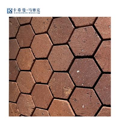 China Parquet Chinese Style Classical Mosaic Wall Tile Decoration Antique Red Bricks Mosaic Wall Panels For Hotel Background Villa for sale