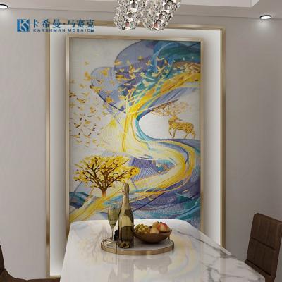 China Modern Professional Wholesale Custom Pattern Nice Wall Tiles Glass Mosaic Mural Wall Murals For Living Room Bathroom for sale