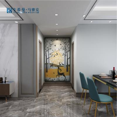 China Modern Customize Made Wall Mural Hotel Wall Bathroom Mosaic Mural Decorative Handmade Ceramic Mosaic for sale