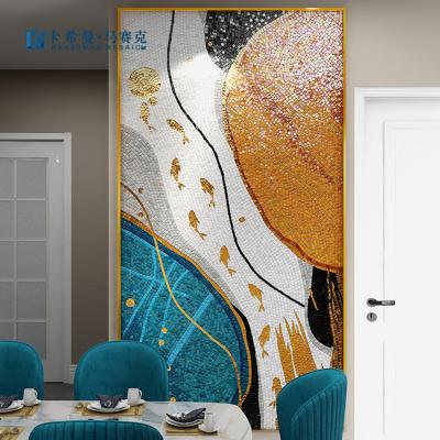 China Modern Customized Size Decor Ice Jade Ceramic Art Handmade Mosaic Picture Mosaic Kit Wall Mural Mosaic Project for sale