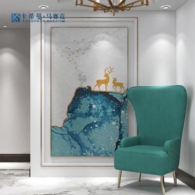 China Modern Luxury Art Mosaic Kit Mural Art Custom Painting Ceramic Mosaic Handmade Wall Tile Hand Carved for sale