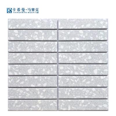 China Modern Factory Custom Simple Building Wall Tiles White Terrazzo Ceramic Mosaic For Interior Design for sale