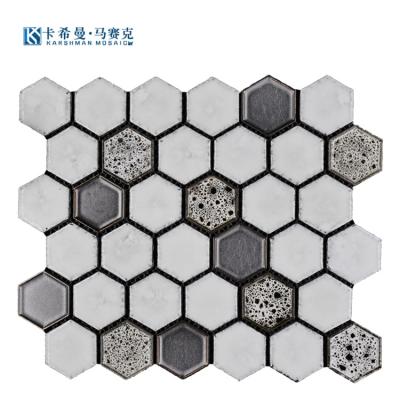 China Parquet Good Quality Hexagonal Wall Decoration Ceramic Mosaics For Indoor Decorative Ceramic Floor And Wall Tiles for sale