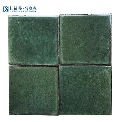 China Kiln ice crackle glazed finish Professional Custom Square Kiln Ceramic Mosaic Tiles Square Porcelain Mosaic Mosaic Tiles for sale