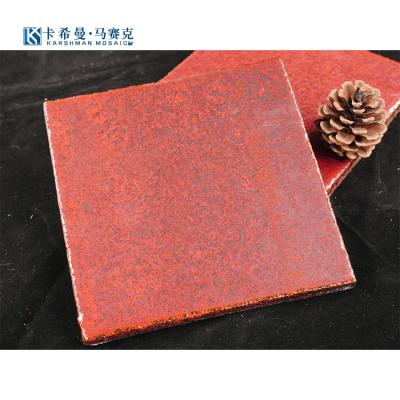 China Kiln ice crackle glazed finish New Design Square Glazed Porcelain Ceramic Mosaic Tile For Interior Decoration Art Mosaic for sale