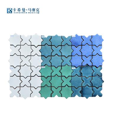 China Modern Foshan Factory Good Quality Decorative Matt Irregular Ceramic Mosaic Tiles Kitchen Backsplash for sale