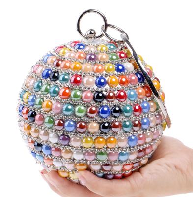 China Japan Style Ball Evening Ladies Evening Clutch Bag Luxury Metal Frame Personalized Round Bag for sale