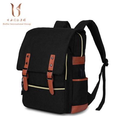 China With USB Vintage Laptop Backpack School College Backpack With USB Port Business Charging Backpack For Women Men for sale