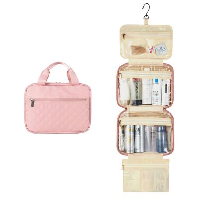 China Hot-selling fashion 2020 young teenagers girl pink hanging large toiletry bag as travel cosmetic bag for sale