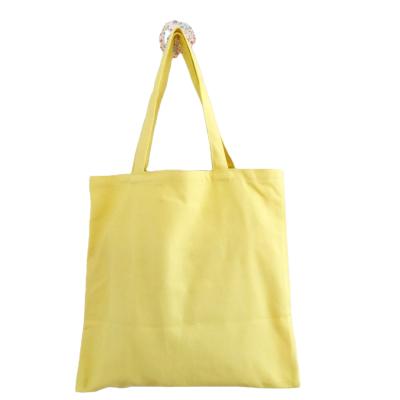 China Folding Lemon Yellow All Seasons 8 Ounce Cheap Canvas Handbag Students Ladies Shopping Bags for sale