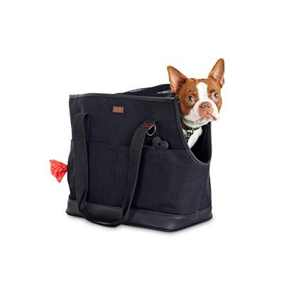 China Sustainable Portable Canvas Tote Carrier Bag For Pet Comfortable Soft Sided Travel Pet Carrier for sale