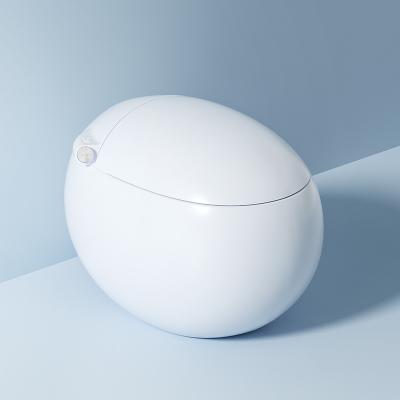 China Luxury Smart Egg Shape Wc Toilet Automatic Operation Foam Anti-splash Smart Toilet for sale