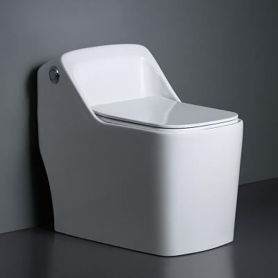 China Double-Flow White Color Square Shaped Ceramic Sanitary Ware Floor Siphonic One Piece Bathroom Toilet for sale