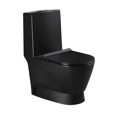 China Double-flush High Quality Matte Black Wc Bathroom Sanitary Ware Floor Siphonic Ceramic Toilet Bowl for sale